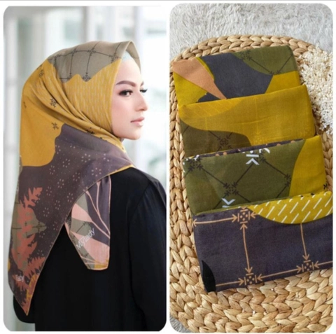 Fisky Collection - Hijab Segi Empat Motif Voal Laser Cut