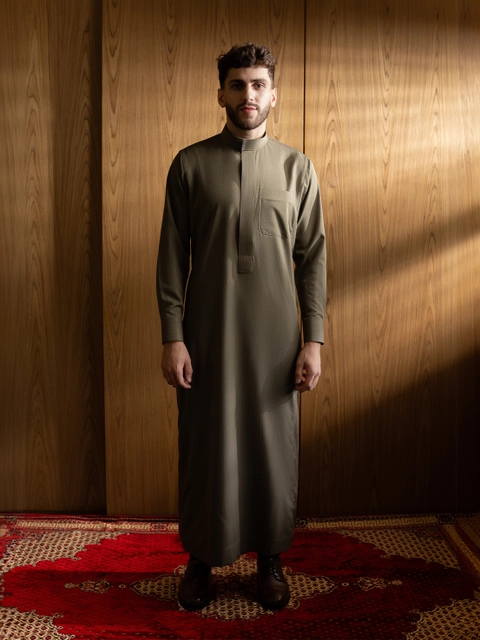 Local Project - Fahd Olive Green - Jubah Pria Dewasa Gamis Lengan Panjang