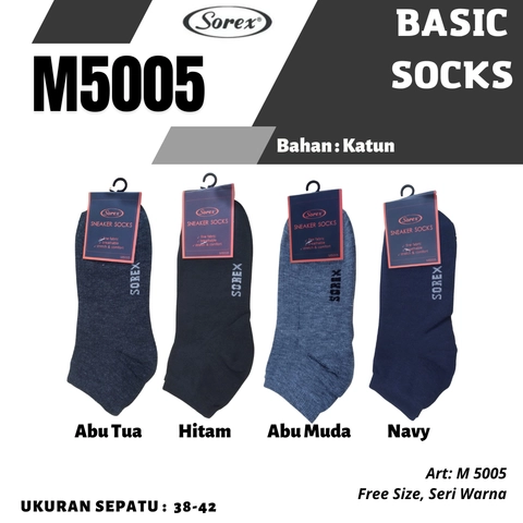 Sorex M5005 Kaos / Kaus Kaki Cowok Pria Dewasa Se-Mata Kaki Sneaker Socks Bahan Adem