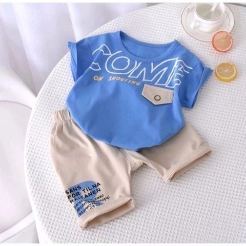 Badia Kids Fashion - Setelan Set Anak Condre Kaos dan Celana Pendek Anak Unisex