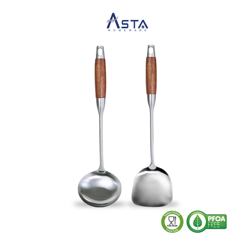 Asta Homeware Official - Asta Spatula Stainless Sodet Irus Centong Gagang Kayu Tebal
