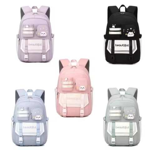 Alcaff - Tas Ransel Anak Sekolah Perepuan Beautiful Free Botol Minum