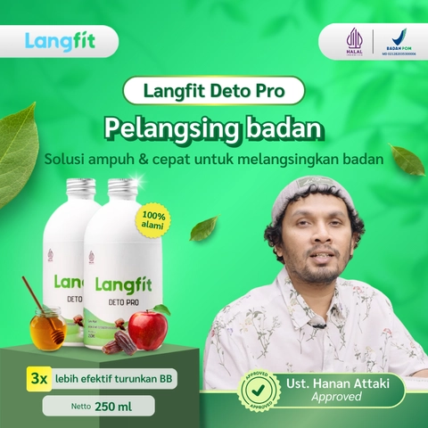 Langfit - Bundling 2pcs Deto Pro Cuka Apel + Madu Stevia Probiotik Chia Seed