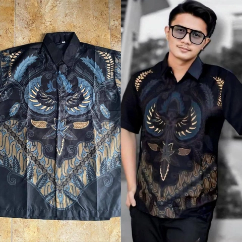 Kois Batik - Batik pria dewasa seragam lengan pendek motif president