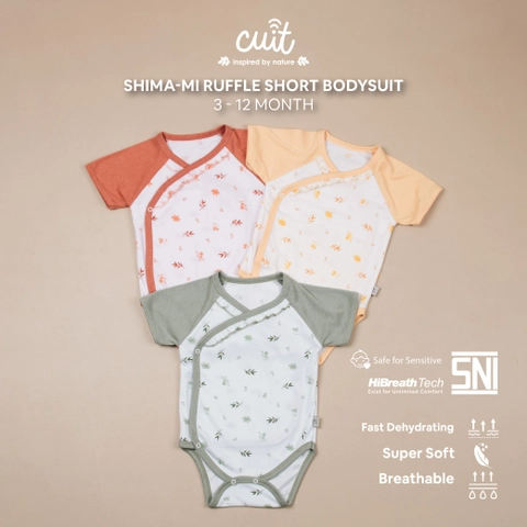 CUIT Ruffle Kimono Bodysuit Bayi Tangan Pendek Anak Perempuan Shimami