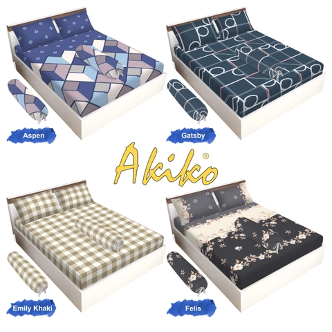 Sprei Akiko Disperse V Ukuran King 180x200 Queen 160x200 Single 120x200 Motif Aspen Cyruse