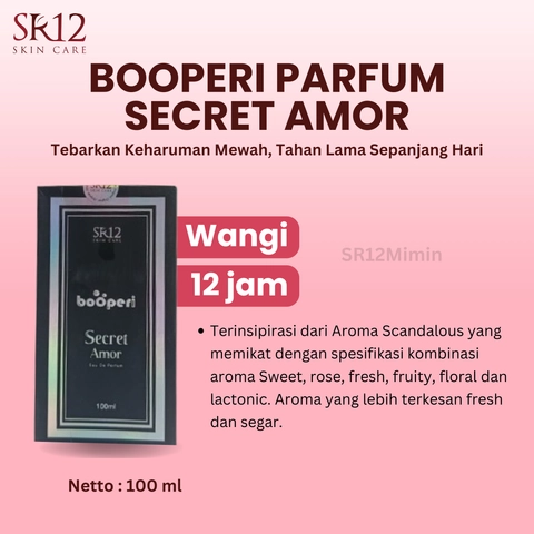 SR12 Mimin - SR12 Parfum Booperi Secret Amor Eau De Parfum Fresh Segar Maskulin Tahan 12 Jam