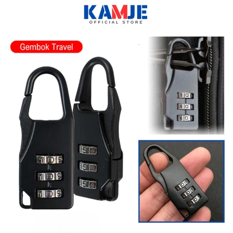KAMJE Gembok Koper Mini Travel Anti Maling Kuat Kombinasi Kode Angka Umroh Haji KHPLOCK01