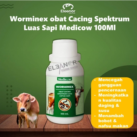 Eleanor Farm Shop - Obat Cacing Worminex Medicow Untuk Sapi Domba Kambing Kerbau 100Ml