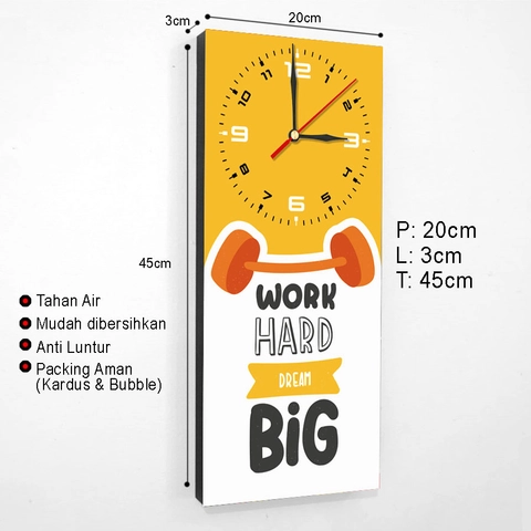 Ugiarts - Jam Dinding Work Hard Big Dream-JAM-18