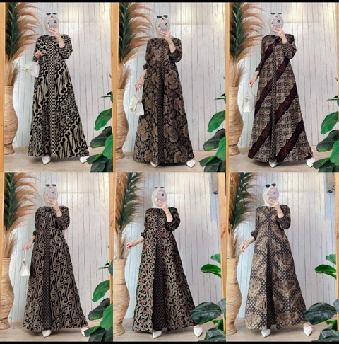 Kois Batik - Gamis Batik Wanita Cardy Muslimah Kekinian Modern Banyak Motif Standar Dan Jumbo