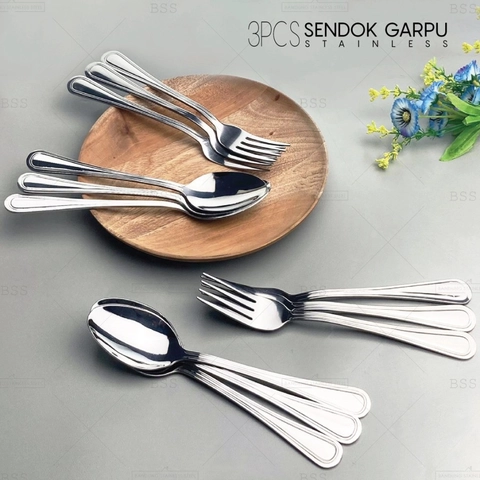[PO] Orderpedia Kitchen - Set 3pcs Sendok Garpu Hotel Tebal Premium