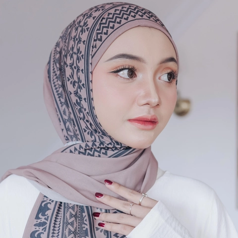 Sakura Baru - Sakura Baru X Willofi - Hijab Pashmina Inner Motif Allium Material Babydoll Armani Sublim Premium