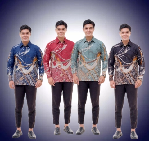 Kois Batik - Kemeja batik pria dewasa lengan panjang motif abstrak