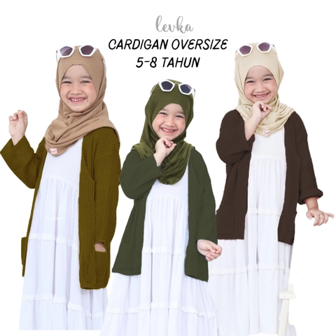 Leika - Cardigan Rajut Oversize -Anak 5-8 th