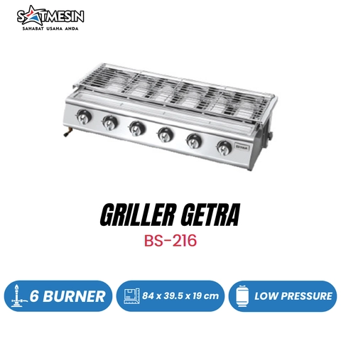 SATMESIN - Griller GETRA BS 216 Kompor Pemanggang Stainless 6 Tungku