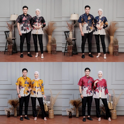 Kois Batik - Batik modern pria dan wanita couplen motif mawar