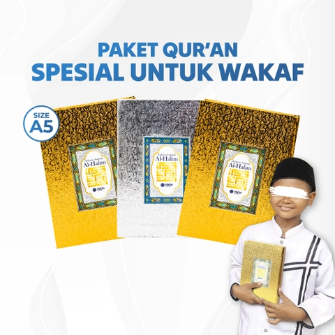 Halim Quran - AL-QURAN AL-HALIM A5 KLASIK EMAS PERAK HARGA BUNDLING LEBIH MURAH