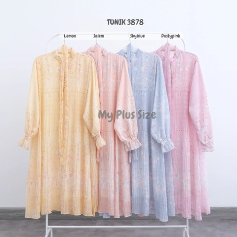 My Plus Size - Tunik Midi Plisket Wanita Jumbo 3878 Ld 125 cm / 135 & 145 cm / Long Tunik Jumbo Wanita