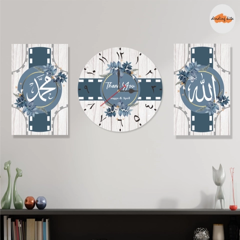 EVM Stockist - DINDINGKITA - Jam Dinding Kaligrafi Set Custom Dekorasi Dinding Aestetic BL305
