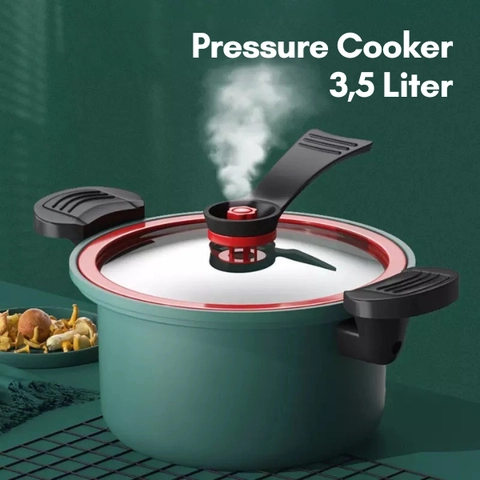 Blooming Deal - Panci Presto Teflon Micro Pressure Cooker Pot Anti Lengket 3500 ml