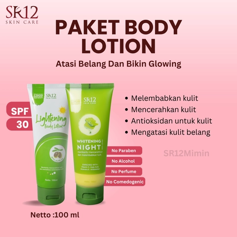 SR12 Body Lotion Siang Malam Mencerahkan Kulit