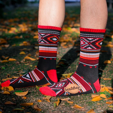 Beatdrop - Kaos Kaki Oldschool Kasual Motif Tribal Panjang Sebetis Tebal Untuk Pria Wanita Dewasa