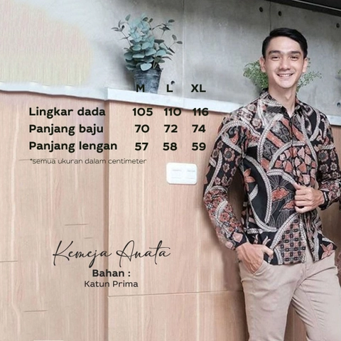 BATIK KEMEJA LENGAN PANJANG TERKINI M L XL PREMIUM DEWASA