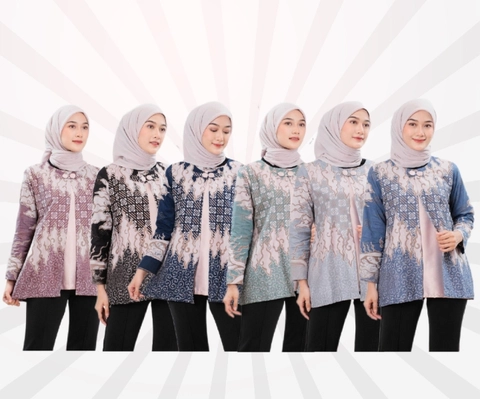 Kois Batik - Atasan Batik Wanita Blouse Kekinian Baru Motif seroja