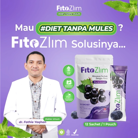 FITOZLIM - Revalina X Fitozlim - 1 Pouch (12 sachet) Minuman Diet Fiber Original Penurun Berat Badan