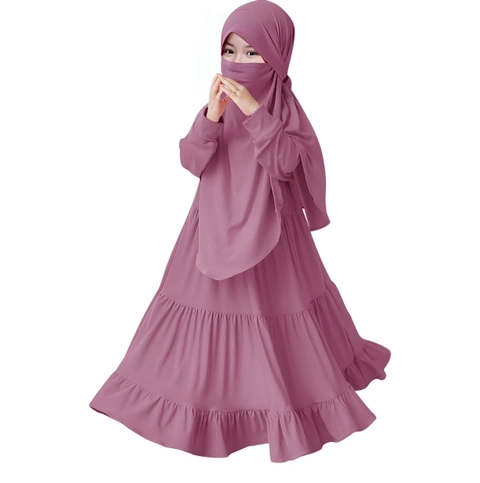astro - gamis syari anak long hijab saflma realpict