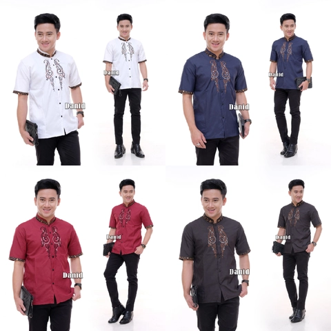 Batik Alfin - Baju koko muslim batik kombinasi bordir Lengan model terbaru bagus banget