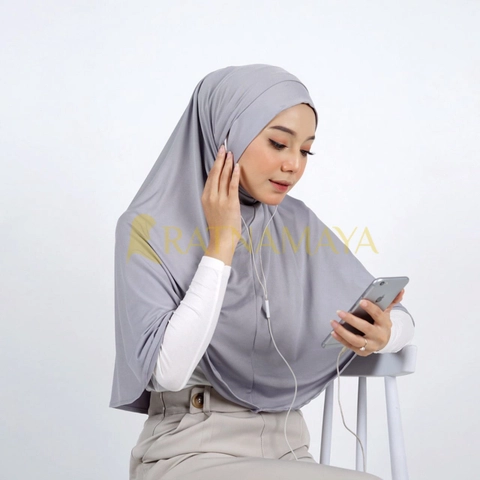 Ratnamaya - Hijab Instan Bergo Lubang Masker Sporty