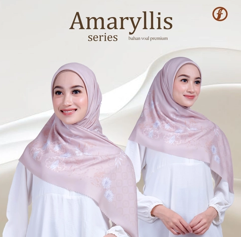 Forall Hijab - AMARYLLIS Jilbab Kerudung Motif Digital Printing Segi Empat Voal Lasercut Logo Plat G