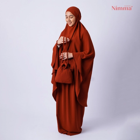 Kamila Brick - Mukena Airflow CEY Crinkle Tanpa Disetrika & Tidak Menerawang