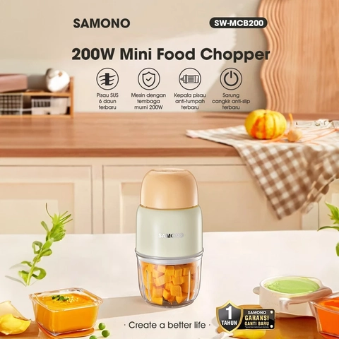 UTAMAMEGA - Mini Food Chopper SW-MCB200 / SW-MCG200 200watt 300ml ( SWMCB200 / SWMCG200 )