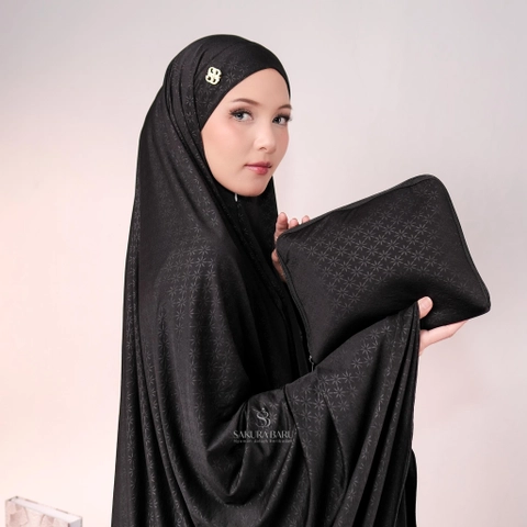 Sakura Baru - Sakura Baru - Mukena Shakira 3in1 Jersey Premium Jacquard Motif Bunga Mukena Dewasa Jumbo Bahan Stre