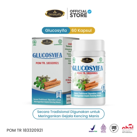 GLUCOSYIFA Obat Herbal Diabetes Luka Penurun Gula Darah Tinggi Kencing Manis Kapsul Binasyifa Herbal