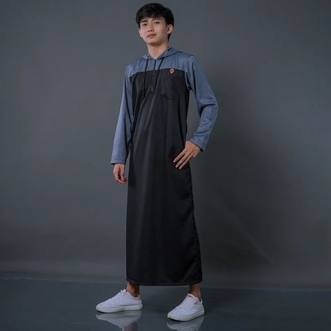 Kawan Muslim - Jubah Gamis Hoodie Mix Warna Pria Lengan Panjang (KM13)