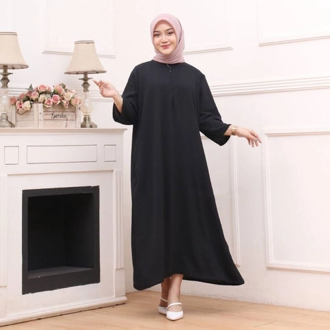 MEQA DAILY - Daster Dress Polos Oversize Tangan 3/4 Fit XL XXL XXXL
