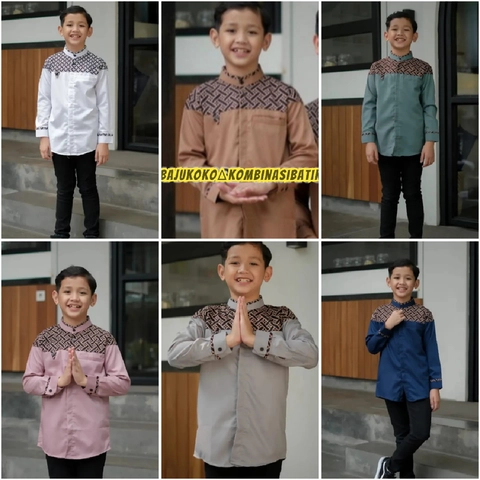 Kois Batik - Baju Koko Anak Remaja Terbaru kombinasi Batik Keren Sekali