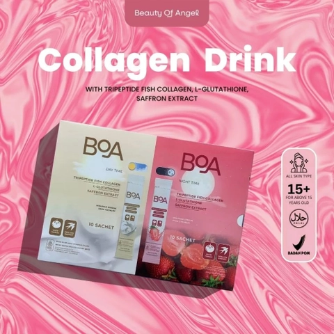Beauty Of Angel New Collagen Drink with L-Glutathione (10 Pcs Strawberry + 10 Pcs Yoghurt)
