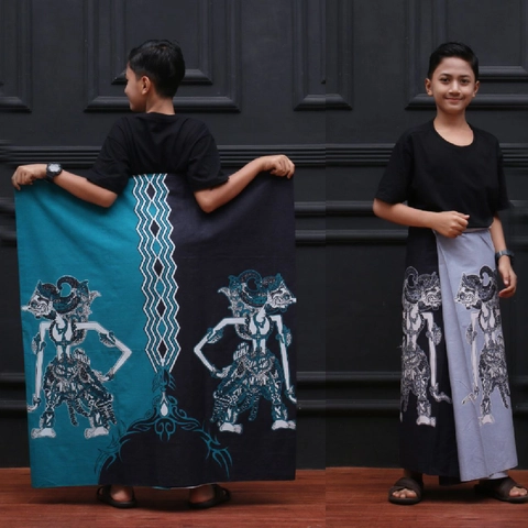 Kois Batik - Sarung Anak Remaja SD SMP 7 sampai 17 Tahun motif wayang gatot kaca