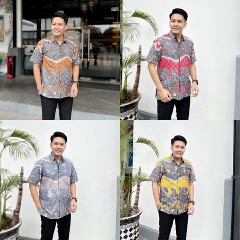 Batik Alfin - Kemejan Batik pria dewasa Lengan pendek motif bala bala modern terbaru bagus banget