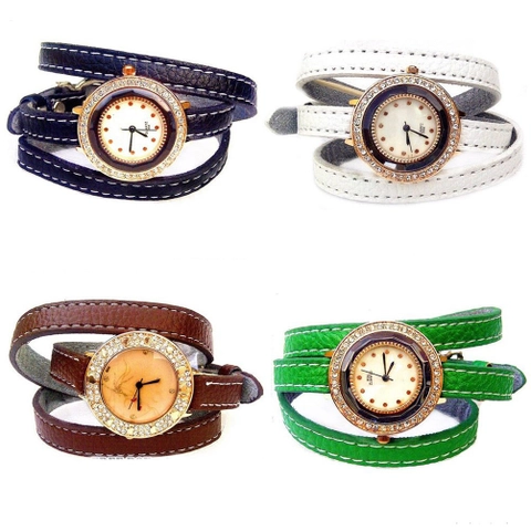 Lanc Fashion - jam Tangan Kulit Long Pure Female Lilit Gelang Kasual