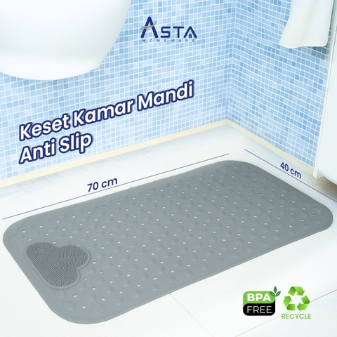 Asta Homeware Official - Asta Keset Kamar Mandi Anti Slip Bath Mat dengan Sikat Bathtub Shower Mat Pijat Pad 70x40 cm