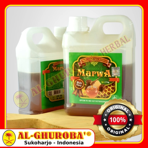 Al-Ghuroba Herbal - Marwa Madu Murni Asli Multiflora 1Kg Al-Ghuroba BPOM MD Halal MUI