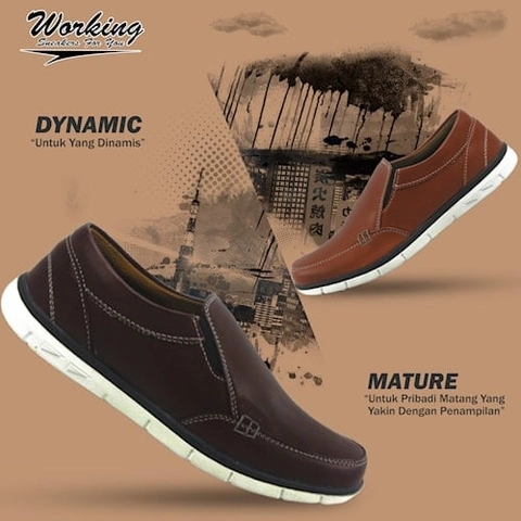 Working Shoes - SEPATU PRIA WORKING KASUAL F-08 / SEPATU SLIP ON KERJA PRIA