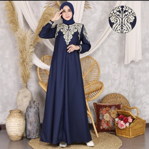 Celin Fashion [TA] - GAMIS MADINA CAHYANI BORDIR
