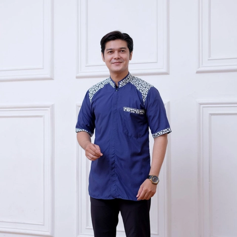 Khisna collection - Baju Koko Pria Dewasa Lengan Pendek Terbaru Motif suliwa